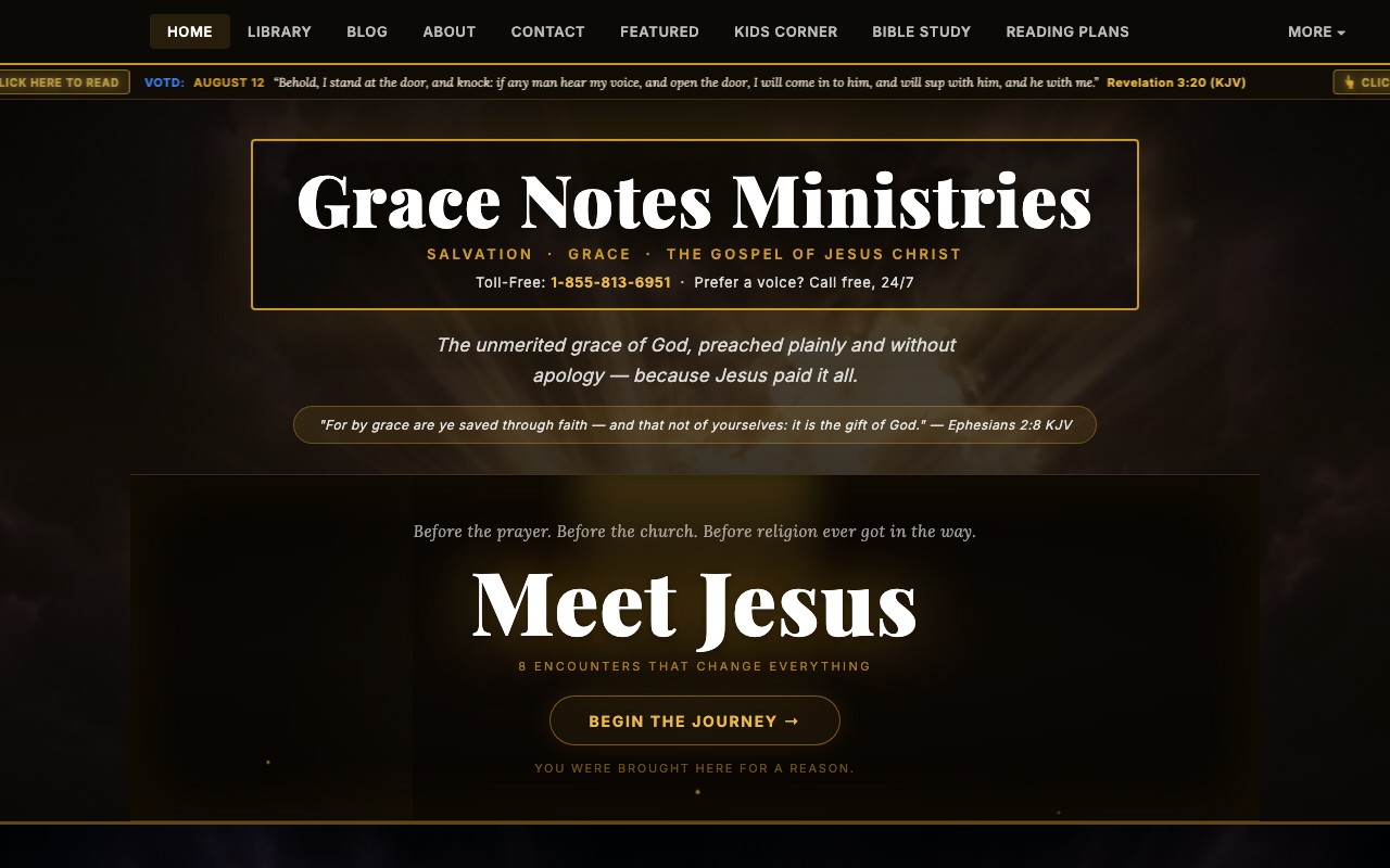 Grace Notes Ministries Live Web Architecture & Design Showcase